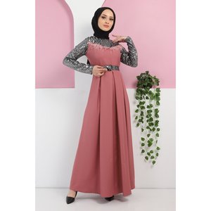 Vestido de Fiesta con Plumas, Talla XS, Vestido de Gala Maxi con Lentejuelas, Perlas y Flores, Elegante Vestido de Noche para Baile de Graduación - Product Image 1