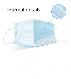 <span class=keywords><strong>Masque</strong></span> facial jetable 3 plis anti-poussière non tissé écologique blanc, origine Shandong, <span class=keywords><strong>masque</strong></span> jetable 3 couches non tissé - Product Image 3