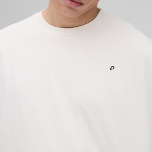 Premium <b>Cream</b> Oversized Long Sleeve Men's shirts Minimal Logo Heavy Cotton Loose Fit Streetwear Casual Urban Plain <b>Tshirt</b> - Product Image 3