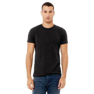 T-shirt unisexe gris foncé chiné à manches courtes 52% Airlume Cotton 48% Polyester 32 Single 4.2 oz Formal Style - Product Image 1