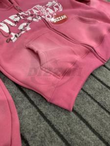 Sudadera gráfica de lavado ácido de algodón 100%, ropa de calle cómoda con cuello redondo, capucha bordada, teñido liso, suministro al por mayor para invierno - Product Image 2