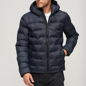 Hot Selling Premium Quality Coated Canvas Men's Puffer <b>Jacket</b> New Design Heavyweight Zipper Stand Collar Winter High Street - Product Image 5
