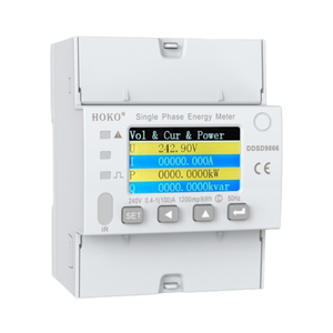 Hoko เครื่องวัดพลังงานเฟสเดียวแบบ DDSD9866-CD4จอแสดงผล LCD หน้าจอสี IOT พลังงานไฟฟ้าอุตสาหกรรม0.5S ความแม่นยำ220-240V - Product Image 1