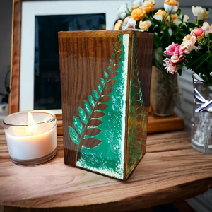 Handmade Rosewood Cremation Urn Epoxy Resin Leaf Design <b>Memorial</b> <b>Keepsake</b> For Pet And Humans - Product Image 5