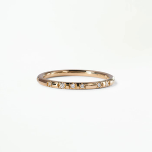 Bijoux en or pur 14 carats 0.10ctw diamants blancs taille brillant bague en diamant naturel pour femmes monture de lunette d'éternité mariage - Product Image 1