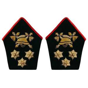 Insignia de Cuello de Alta Calidad con Botón de Presión de Latón, Rango de Cuello OEM, Corona en Alambre de Latón Dorado o Plateado - Product Image 5