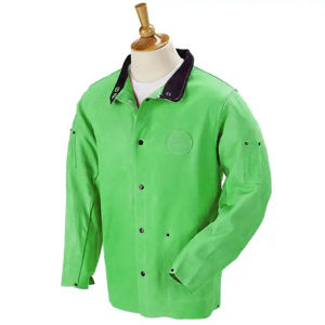 Chaqueta de soldadura para trabajadores industriales Equipo de protección resistente al calor Chaqueta de soldadura Proveedor OEM Tamaño y logotipo personalizados - Product Image 2