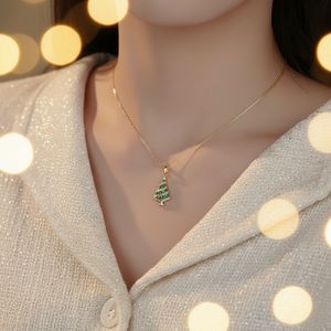 Trendy Wedding Party Gift Jewellery 925 Sterling <b>Silver</b> Cut Colorful Moissanite Christmas Tree Pendant <b>Necklace</b> Girls Black - Product Image 6