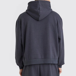 Chándal gris oscuro para hombre, ropa de calle regular, respetuoso con el medio ambiente, transpirable, de algodón pesado, con capucha, conjunto de pantalones de chándal, informal, de invierno - Product Image 2