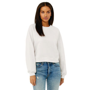52% Airlume – pull-over en coton peigné avec anneau pour femme, Vintage, blanc, manches Raglan, 48% - Product Image 1