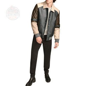 Haute Vintage En Cuir Baseball Letterman Vestes Hommes Logo Personnalisé En Cuir PU Varsity Veste à Vendre - Product Image 1