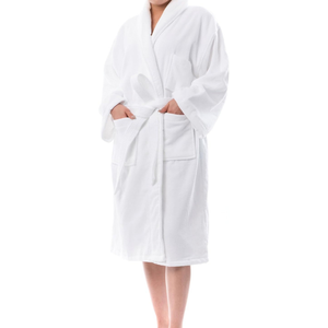 ชุดคลุมอาบน้ำผ้าฝ้ายเนื้อนุ่มสำหรับผู้ใหญ่ทุกเพศชุดนอนฤดูหนาวสีขาวแบบสั่งซื้อได้เลย! - Product Image 3