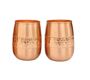 Koi Premium Copperware Tasses en cuivre du voyageur de qualité pour les bienfaits pour la santé de l'Ayurveda Gobelets en verre à eau martelés en cuivre pur - Product Image 2