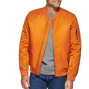 Chaquetas casuales personalizadas de alta calidad para hombre Otoño/Invierno Color sólido con capucha Bomber lienzo bordado Decoración Ropa larga - Product Image 6