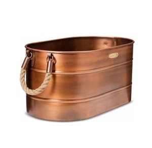 Galvanized Copper Ash <b>Bucket</b> with Sturdy Design and <b>Coal</b> Tray Perfect for Stylish Indoor and Outdoor Fire Pit Accessories - Product Image 1