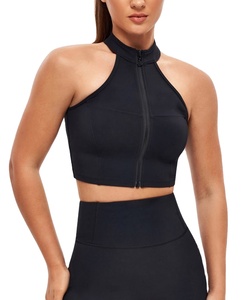 Windproof <b>Zip</b>-<b>Up</b> <b>Cropped</b> Skinny Jacket-Black - Product Image 1
