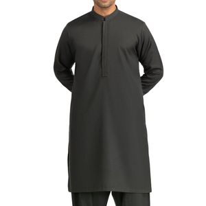 Traje Tradicional Pakistaní Shalwar Kameez para Hombre en Color Negro Carbón, Tela de Alta Calidad, Kurta Pajama de Diseñador, Logotipo Personalizado - Product Image 3