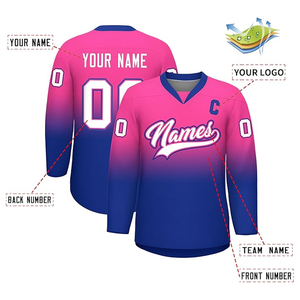 Uniformes de Hockey de poliéster 100% con nombre de equipo transpirable de alta calidad, nuevo diseño, camisetas de Hockey personalizadas - Product Image 3