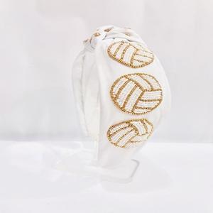 Diadema deportiva bordada a mano India personalizada para niñas, accesorios para el cabello de baloncesto - Product Image 3