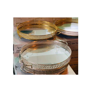 Latest Designer Frame <b>Mirror</b> Base Stylish <b>Tray</b> Perfect for Dining Table Decor for Home Hotel Accessories Suppliers - Product Image 4