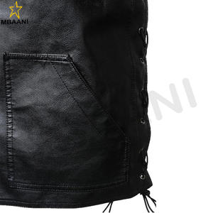 Gilet de moto en simili cuir pour homme, style club, veste cool à boutons pression avec fermeture éclair - Product Image 5