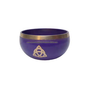 Cuenco de Sonido Triquetra de Latón Más Vendido, Pintado en Oro Púrpura, para Sanación Energética, Mindfulness y Relajación - Precio Bajo - Product Image 2