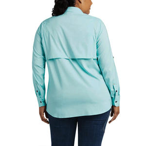 Camisas de trabajo de manga larga para mujer Bordado de impresión de logotipo personalizado para oficina de negocios corporativa Uniforme Tops Fábrica - Product Image 2