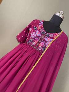 Traje bordado de estilo Anarkali para mujer, ropa de fiesta India, de boda, calidad prémium, novedad - Product Image 6