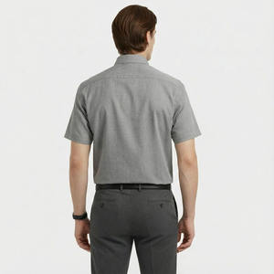 Customized Men's Solid Bamboo <b>Dress</b> <b>Shirt</b> Regular Fit <b>Short</b> <b>Sleeve</b> Eco-Friendly Formal Style - Product Image 4