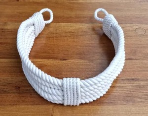 Chunky <b>White</b> Cotton Rope <b>Curtain</b> Tieback - Product Image 3