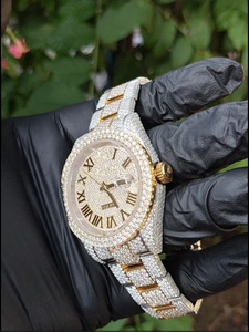 เพชรโมอิสสีโรสโกลด์คุณภาพสูงสำหรับผู้ชายคอลเลกชันฮิปฮอปที่ให้เป็นของขวัญและประดับด้วยนาฬิกาแบบอาหรับ - Product Image 4
