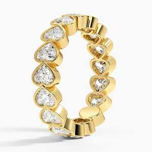 Juego de bisel de diamante cultivado en laboratorio en forma de corazón Natural personalizado de alta calidad Anillo de oro de 14 quilates para declaración de moda de mujer de la India - Product Image 2