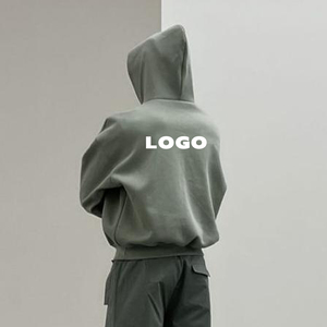 Pas de ficelle unisexe Logo personnalisé grande taille sweats à capuche pour hommes de haute qualité 500 GSM coton épais blanc uni lourd sweats à capuche surdimensionnés - Product Image 3