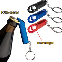 Cadeaux promotionnels Mini porte-clés lampe de poche 3LED Porte-clés lumière LED en aluminium avec logo personnalisé et ouvre-bouteille