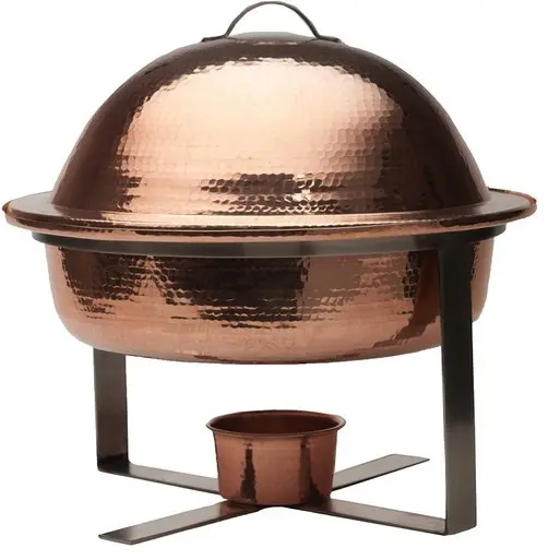 Buffet equipamento aquecedor de alimentos pote de metal design luxuoso prato de atrito para uso em hotéis e festas de casamento