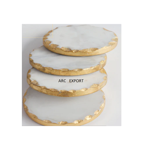 Fantaisie Rectangle Designer marbre fait caboteur décoration luxe moderne décoration Unique dernière bordure d'or décoration caboteur - Product Image 6