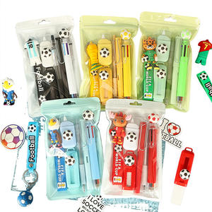 Ensemble de papeterie scolaire en plastique sculpté, pratique, sur le thème du football US-Canada-Mexique, personnalisable, en stock, fournitures scolaires, souvenirs - Product Image 1