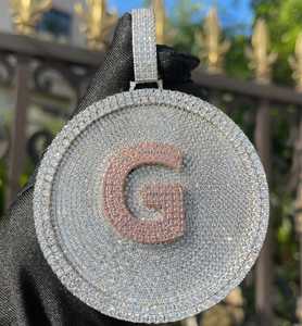 Colgante de diamante de moissanita redondo personalizado de alta calidad, joyería de nombre de Hip Hop para fiestas, bodas y regalos - Product Image 4