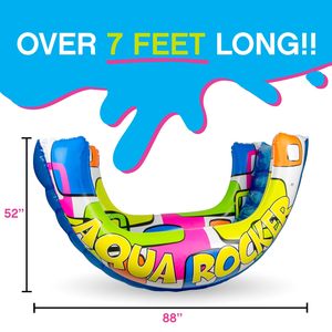 Top Quality Giant <b>Inflatable</b> Aqua Rocker Pool <b>Float</b> Rocking Lounge Raft Multi Person Ride On for Adults Kids Pool Party 88x52in - Product Image 6