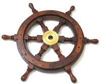 Volant de bateau nautique en bois de 24 pouces, artisanal, personnalisable, à suspendre au mur, style vintage, pour la maison ou le bureau