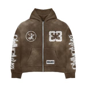 Chándales de lana de calidad superior Unisex personalizados Activewear chándales lavados con ácido de color púrpura personalizados para hombres - Product Image 3