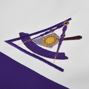 Delantal del Consejo Maestro Ilustre Pasado - Bordado a máquina con cinta morada - Product Image 5