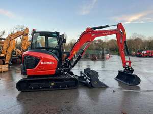Mini-excavatrice Kubota KX060-5, 6 tonnes, hydraulique, sur chenilles, pour la construction, avec moteur puissant, à vendre - Product Image 2