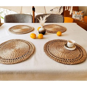 Posavasos y manteles individuales de mimbre tejidos a mano de diseño moderno con aislamiento ecológico para cerveza, vino y café, cocina, artesanía DHT - Product Image 6