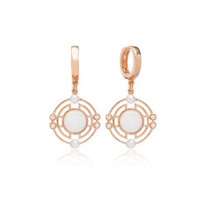 Lovely Round Design <b>Opal</b> Stone <b>Earrings</b> Dangle <b>Earrings</b> Turkish Wholesale 925 Sterling Silver Jewelry - Product Image 3