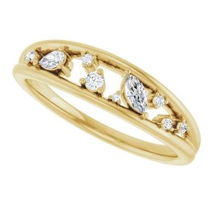 Anillo Stuller de Oro Blanco de 14K con Espacio Negativo 124185:601P, Incrustaciones de Zirconia con Corte Marquesa Ovalado y Patrón Geométrico para Compromiso - Product Image 5