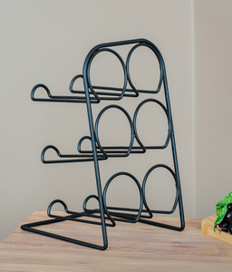 6 Bottle Wine Rack, Metal Wine Rack, Wine Bottle Holder, Countertop Wine Rack, <b>Freestanding</b> Wine Holder, Modern Wine Storage, De - Product Image 4
