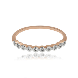 แหวนเงิน925ที่เป็นเอกลักษณ์ของวงแหวนแต่งงานครึ่งนิรันดร์ที่ได้แรงบันดาลใจแนววินเทจพร้อมด้วยอัญมณีบุษราคัมสีขาวและชุบทอง - Product Image 4