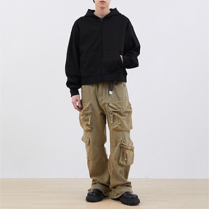 Y2K full zip UPS boxy Custom Blank 400gsm Puff Print Sudaderas y sudaderas para hombre - Product Image 4