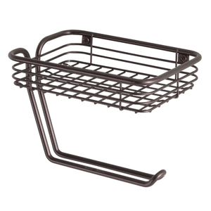 Modern Metal Wall Mounted Toilet Paper Roll Holder <b>Black</b> Coated for Home & Hotel for Bathroom & Washroom Use - Product Image 5